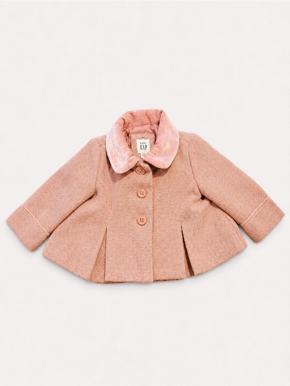 GAP Girls Pink Peacoat with Plush Collar